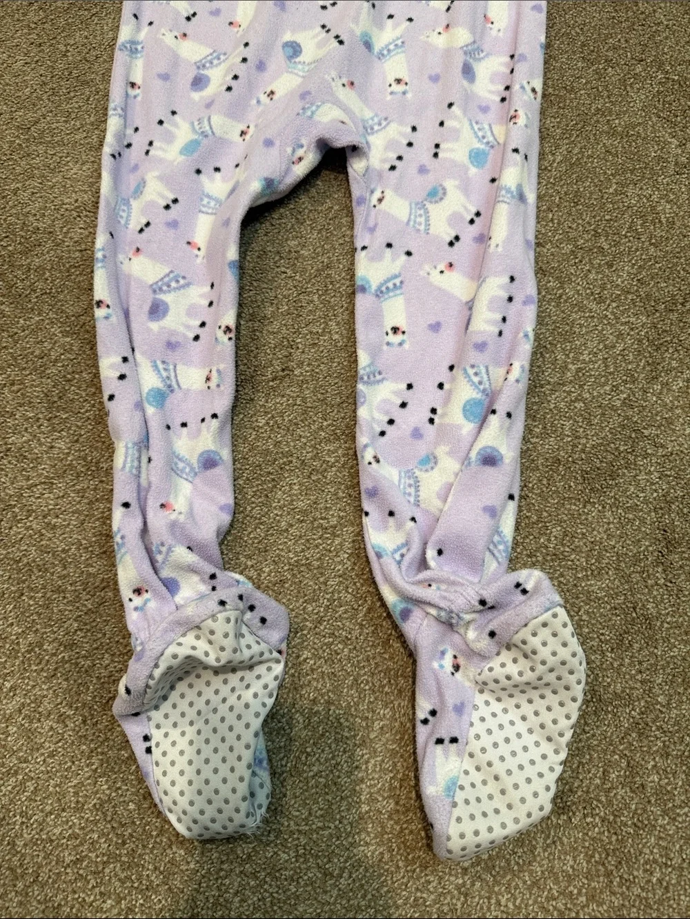 The Children's Place Lavender Llama Print Footed Pajamas